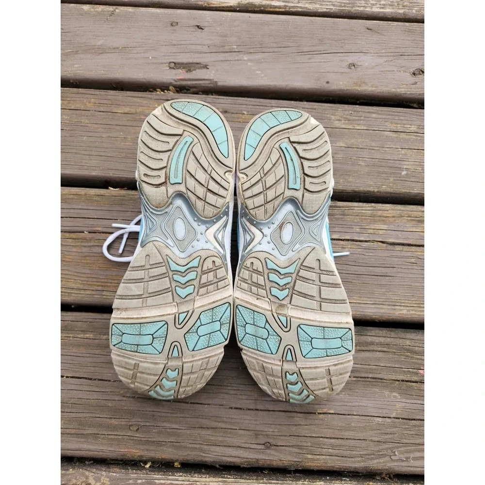 Vionic‎ Walker Sneakers White Teal Leather Orthopedic Walking Shoes Size 9